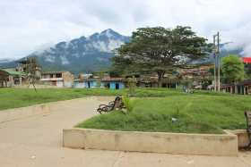 Parque principal del corregimiento de El Plateado, Argelia, en el sur del Cauca.