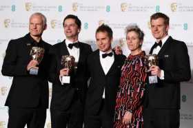 Martin McDonagh, Peter Czernin, Sam Rockwell, Frances McDormand y Graham Broadbent.