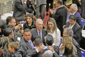 Foto | Colprensa | LA PATRIA El expresidente de Colombia y ahora Senador Álvaro Uribe Vélez durante la instalación del Congreso 