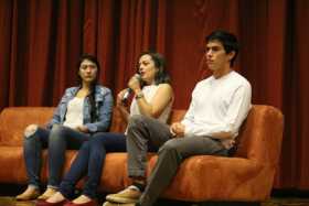 Natalia Martínez, egresada de arquitectura, Sandy Montoya, administración turística, y Cristian Amaya, estudiante de Mercadeo. 