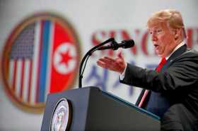 Trump dice que las sanciones a Corea del Norte continuarán mientras haya armas nucleares