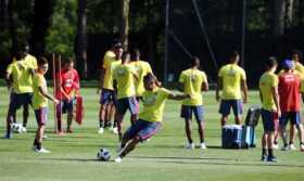 El delantero Luis Fernando Muriel durante el entrenamiento de ayer en Italia. 