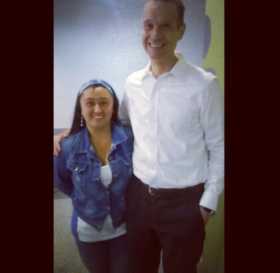 Sara Angélica Giraldo con Daniel Lockney, director programa transferencia tecnológica Spinoff NASA en una charla en la U. de Cal