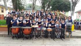 La banda estudiantil de la Institución Educativa Crisanto Luque