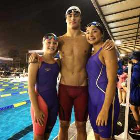 Sofía Ospina, Daniel Gutiérrez y Stefanía Gómez durante las competencia en Perú. 