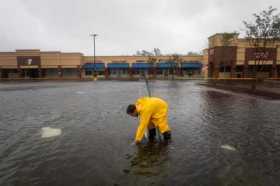 Calle inundada tras el paso del huracán Florence, en Wilmington, Carolina del Norte, EE.UU.