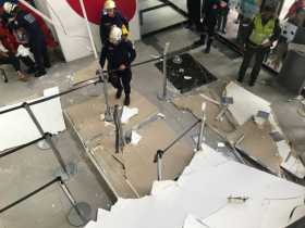 Un lesionado al caerse cielorraso de entidad bancaria en Manizales 