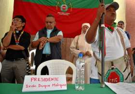 Líderes indígenas se quedaron esperando la llegada del presidente, Iván Duque, cuyo asiento permaneció vacío