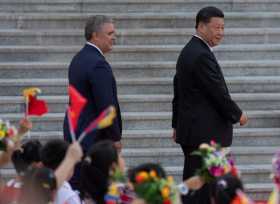 El presidente chino, Xi Jinping, le ofreció al mandatario colombiano, Iván Duque, una ceremonia de bienvenida con honores milita