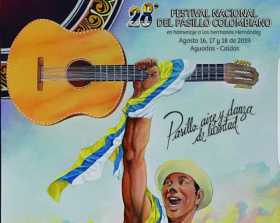 Afiche oficial del 28.º Festival Nacional del Pasillo Colombiano, diseñado por Carlos Osorio.