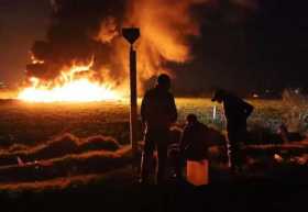 Explosión de toma clandestina de gasolina de Petróleos Mexicanos (Pemex) en el estado de Hidalgo