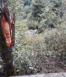 Vehículo rodó 50 metros por ladera entre Aranzazu-Salamina