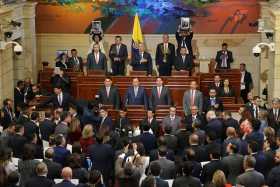 Iván Duque durante la instalación de las sesiones ordinarias del Congreso. 