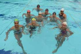 Triatletas de Caldas en el último entrenamiento, el martes, antes de viajar a San Andrés para competir desde hoy hasta el doming