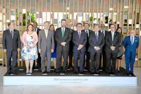 Cancilleres que asistieron a la reunión del Grupo de Lima en Brasilia. De izquierda a derecha Julio Borges (Venezuela), Sandra E