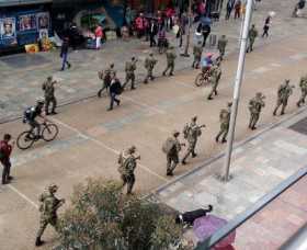 Ejército patrulla calles de Bogotá antes de protesta