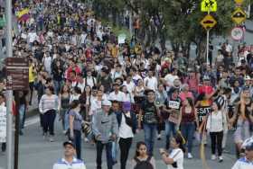 Universitarios de la Nacional y de la de Caldas han marcharon por las principales vías de Manizales. 