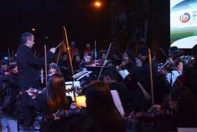 La Orquesta Sinfónica de Caldas durante uno de sus conciertos en Villamaría.