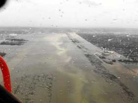 Vista aérea de las Islas Ábaco, primer punto de Bahamas en ser golpeado por el huracán