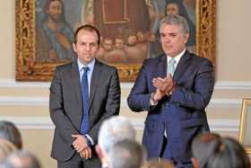 Foto | Colprensa | LA PATRIA  El presidente, Iván Duque, durante el acto de posesión aseguró que Ernesto Lucena tendrá como tare
