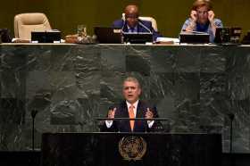 Crisis migratoria venezolana e implementación del acuerdo de paz, los temas de Duque en la ONU