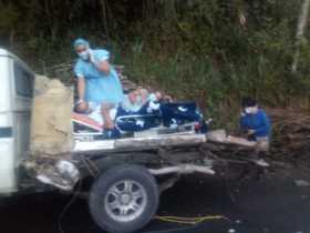 Aparatoso accidente involucró a una ambulancia en Aguadas