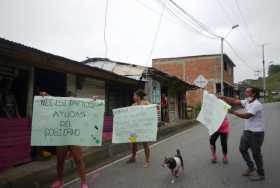 En Chinchiná protestan por falta de alimentos