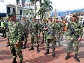 Reconocimiento al Ejército Foto | Leonidas Guerrero | LA PATRIA Riosucio. El alcalde Marlon Tamayo Bustamante resaltó la labor y