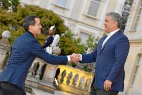Juan Guaidó, presidente interino de Venezuela, fue recibido ayer en la Casa de Nariño por el presidente de Colombia, Iván Duque.