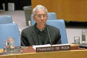 Foto | Comisión de la Verdad | LA PATRIA Francisco de Roux durante su intervención en el Consejo de Seguridad de la ONU.