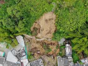 Foto| Gestión del Riesgo Caldas| LA PATRIA Panorámica aérea del sitio de la tragedia.