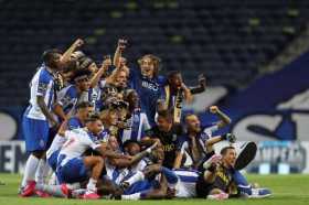 Celebración de los jugadores del Oporto.