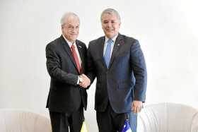 Foto | Cortesía Presidencia de la República | LA PATRIA El presidente de Chile, Sebastián Piñera, y el de Colombia, Iván Duque, 