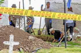 Durante la segunda jornada de exhumaciones de cuerpos en el cementerio Las Mercedes de Dabeiba, la JEP informó que fueron hallad