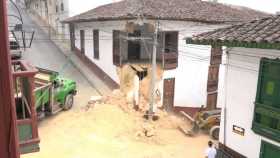 Colapsó pared de casa patrimonio en Aguadas