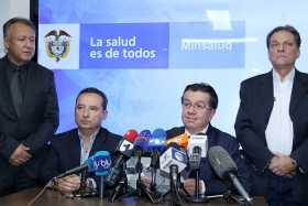Rueda de prensa en el Ministerio de Salud. 