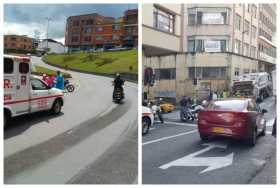 Dos accidentes de motos hoy en Manizales