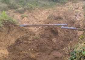 Marmato está sin agua potable por deslizamiento de tierra que afectó un tubo que conduce el líquido