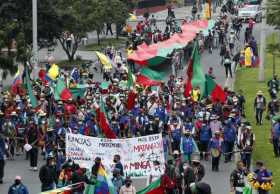 La minga indígena se toma las calles de Bogotá
