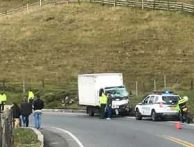 Dos lesionados en accidente en el Alto de Letras