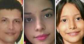 Ricardo Enrique González Tovar y sus dos hijas Sofía y Natalia, de 10 y 15 años.