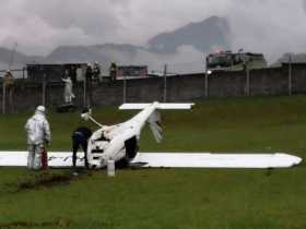Foto | Cortesía | LA PATRIA  La aeronave terminó en el césped al final de la pista.