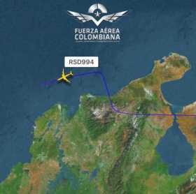 Fuerza Aérea Colombiana hace salir de su espacio aéreo a un avión ruso