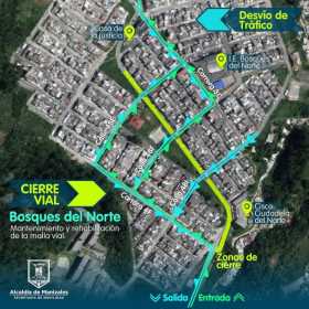 Esté atento al cierre vial en Bosques del Norte