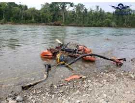 Realizan operativo contra la minería ilegal en el río La Miel, en límites de Caldas y Antioquia