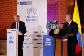 El Alto Comisionado de las Naciones Unidas para los Refugiados, Filippo Grandi, habla hoy, junto al Presidente de Colombia, Iván