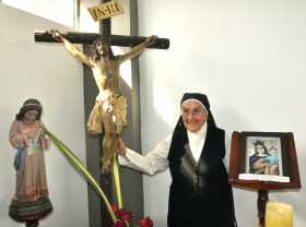 La hermana Margarita Sierra en el 2011, en lo que fue su santuario en Obras Sociales Betania.