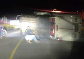 Campero de volcó en la vía Aguadas-Pácora