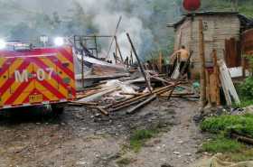 La casa del incendio en la antigua vía al Guamo. 