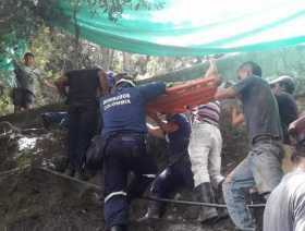 Un obrero sufre accidente en Marmato al colapsar una pared